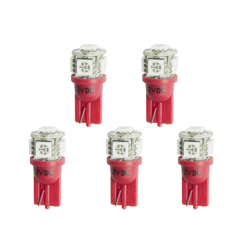 Autometer Rote LED-Ersatz-T3-Keilbirne-Kit - 5er-Pack