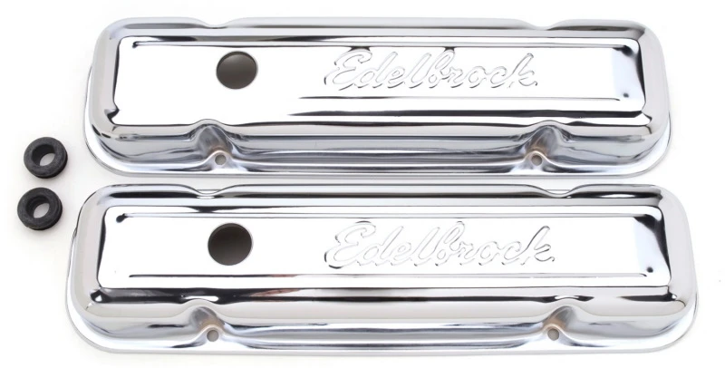 Edelbrock Ventildeckel Signature Series Pontiac 1962-1979 301-455 CI V8 Niedrig Chrom