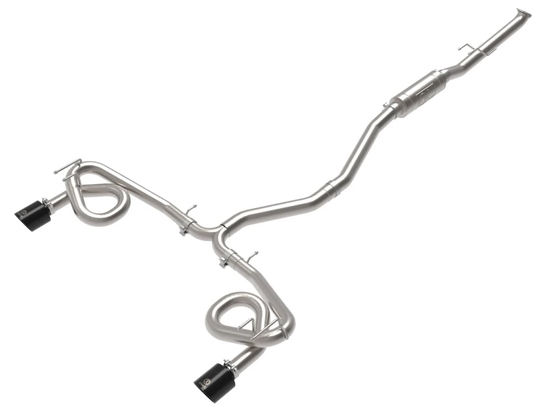 aFe 22-23 Honda Civic Si L4 1,5L (t) Takeda 2,5-Zoll- bis 3-Zoll-304-Edelstahl-Kat-Back-Auspuffanlage mit schwarzen Endrohren