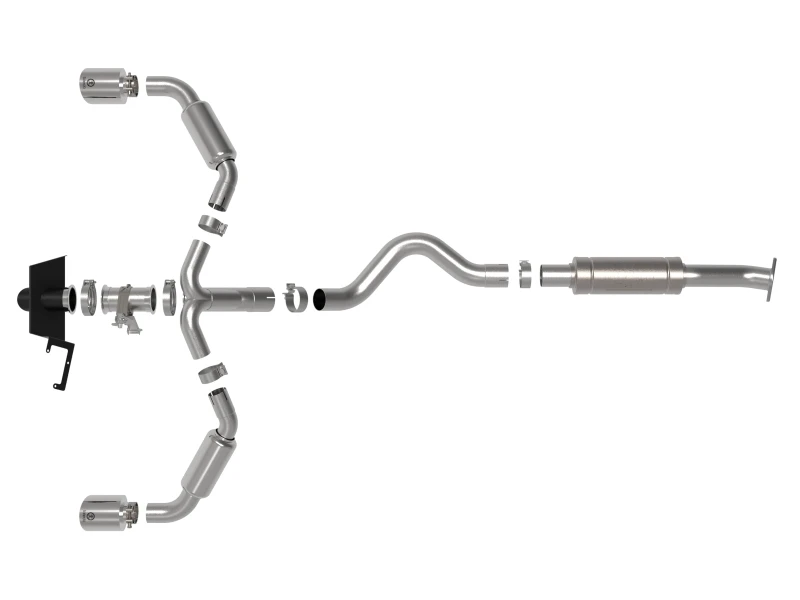 aFe 23-24 Toyota GR Corolla L3 1,6L (t) Gemini XV 3-Zoll zu 2-1/2-Zoll-Kat-Back-Abgasanlage mit polierten Endrohren