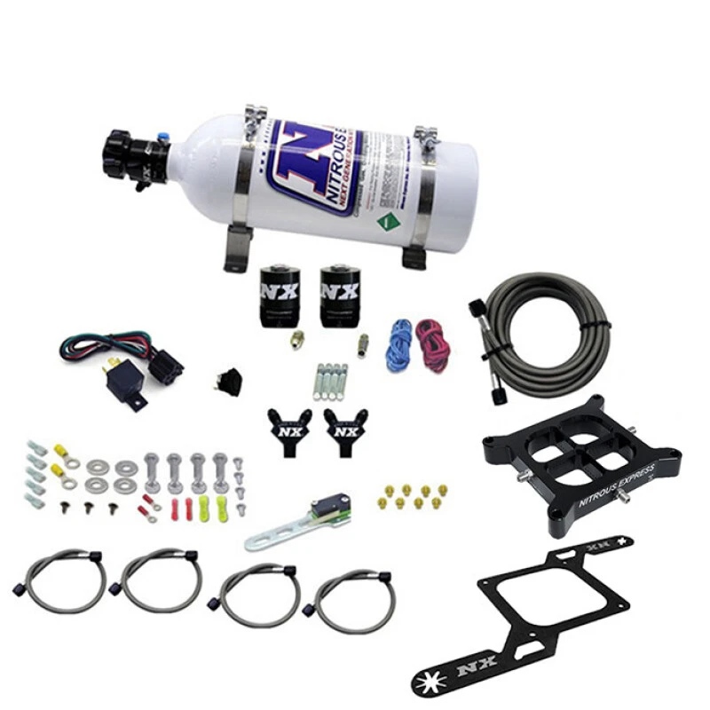 Nitrous Express 4150 Billet Crossbar Pro-Power Nitrous Kit (100-500HP) w/5lb Bottle