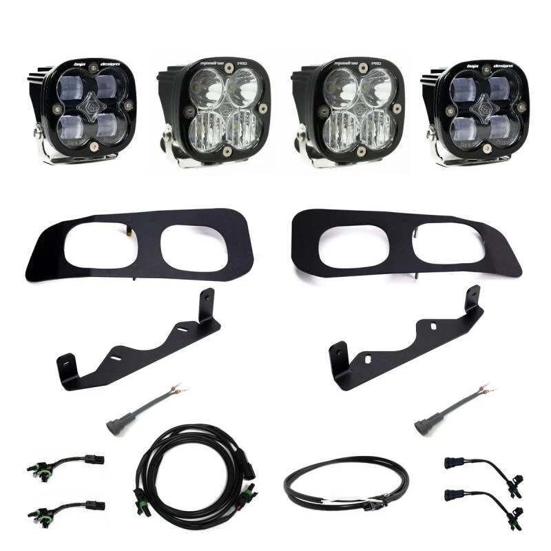 Baja Designs 2023+ Ford F250/F350 Super Duty Squadron SAE/Pro Fog Pocket Kit - Clear Upfitter