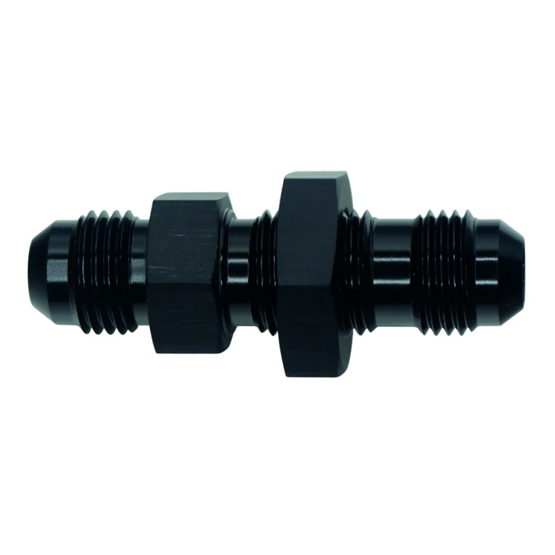 DeatschWerks 6AN-Männliche Flare zu 6AN-Männliche Flare Bulkhead-Adapter (inkl. Mutter) - eloxiertes Mattschwarz
