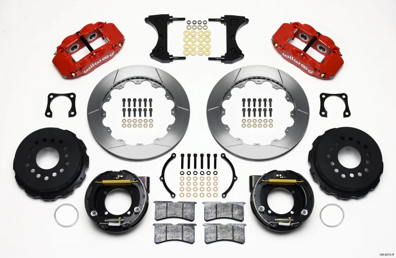 Wilwood Narrow Superlite 4R Hintere Bremse Kit 12,88 Zoll Rot Chevy 12 Bolt-Spezifikation 3,15 Zoll Lager