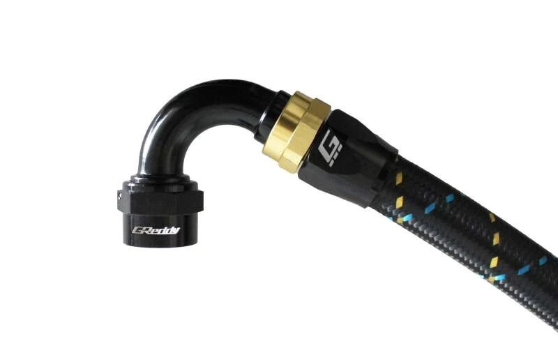 GReddy AN08 120 Degree Hose End Swivel Black/Gold Anodized