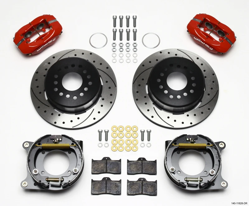 Wilwood Forged Dynalite P/S Parkbremse-Kit Drill-Rot Impala 59-64 / Corvette 57-62