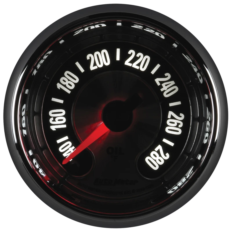 Autometer American Muscle 2-1/16 Zoll Vollständig Elektrisches Digitales Stepper 140-280 Grad F Öltemp Messgerät