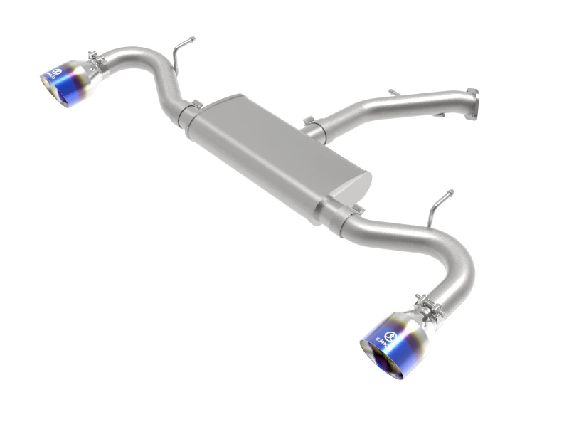 aFe Takeda 2,5 Zoll 409 SS Axle-Back Auspuffsystem Blue Flame 18-20 Hyundai Elantra GT L4-1,6L(t)