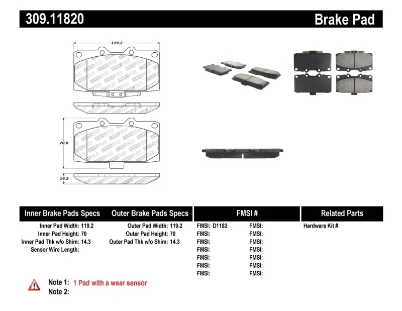 StopTech Performance Front Brake Pads for 06-07 Subaru Impreza WRX/WRX STi