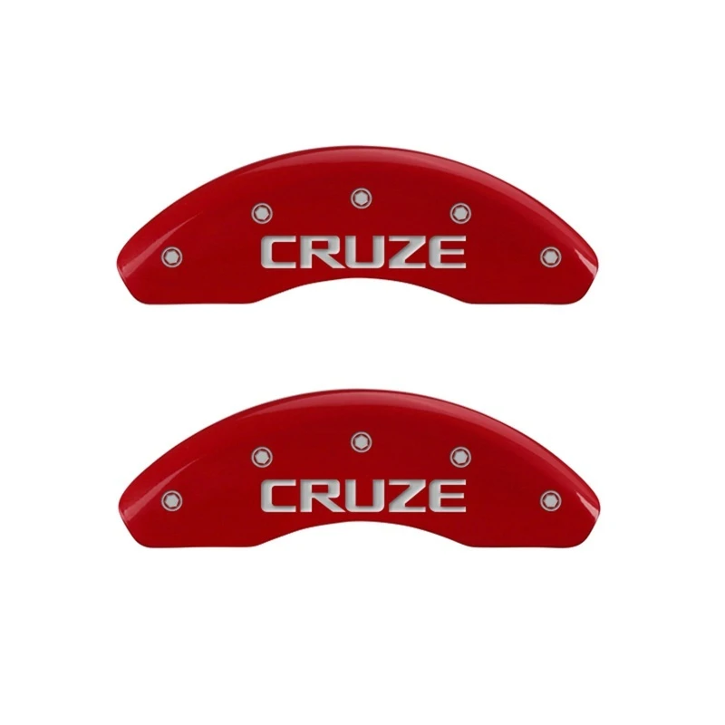 MGP Vordere Caliper-Abdeckungen, 2-teilig, graviert, Front Cruze, Rot, silberne Zeichen
