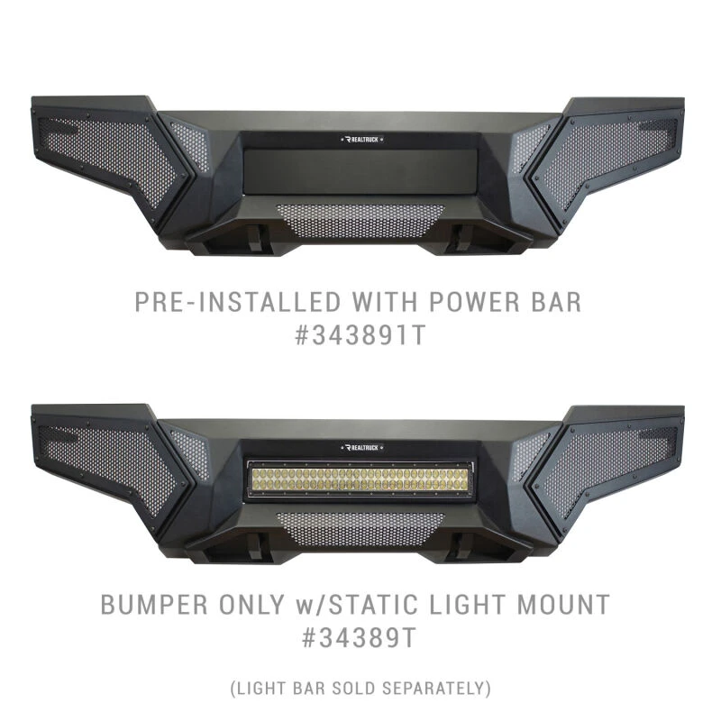 Go Rhino 16-21 Tacoma Element Front Stoßfänger mit Power-aktuiertem Hide-away Lichtbalkenhalter Tex Schwarz