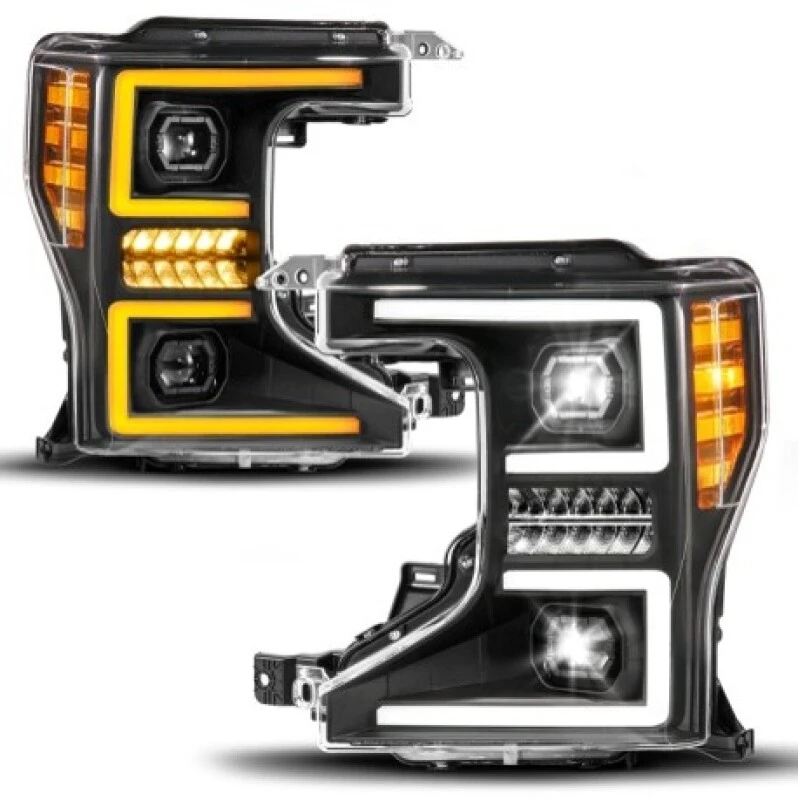 ANZO 20-22 Ford Super Duty (Halogen) Z-Series Full LED Projector Headlights SeqSig - Driver Side ONLY