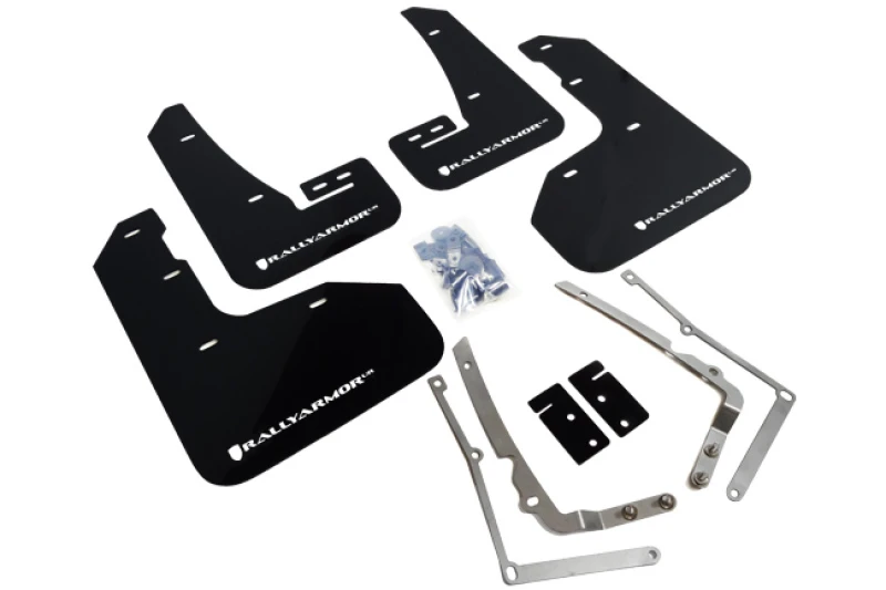 Rally Armor 15-17.5 MKVII VW Golf R Schwarz UR Mud Flap mit weißem Logo
