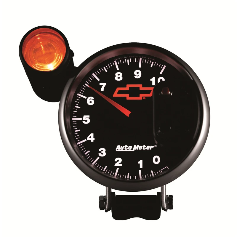Autometer GM Bowtie Schwarz 5 Zoll 10000 U/min Sockel Electronic Tachometer mit externer Schaltpunkt-Leuchte