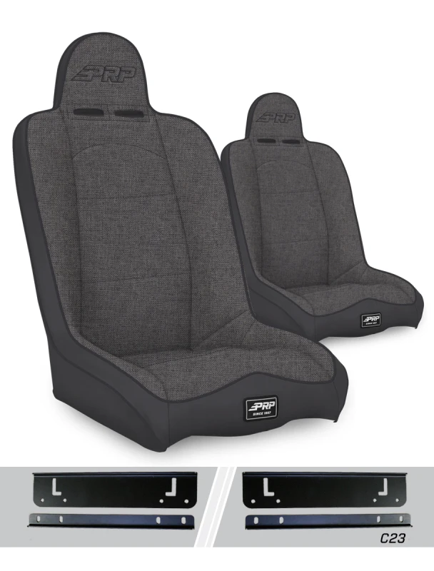 PRP Jeep Wrangler CJ7/YJ Daily Driver High Back Suspension Seats Kit (Pair) - Gray