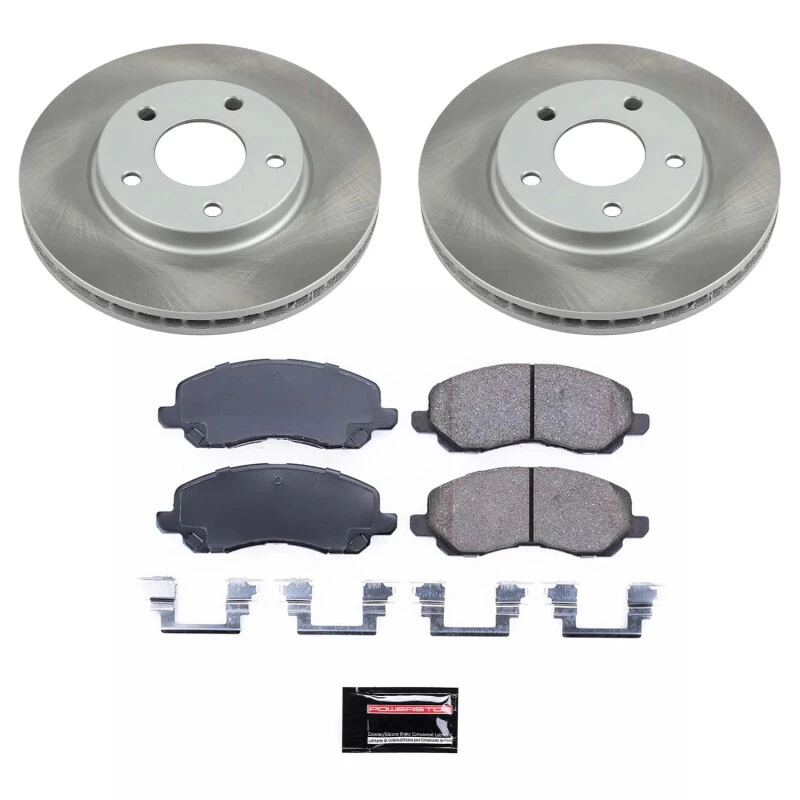 Power Stop Front Semi-Coated Rotor Kit for 08-17 Mitsubishi Lancer