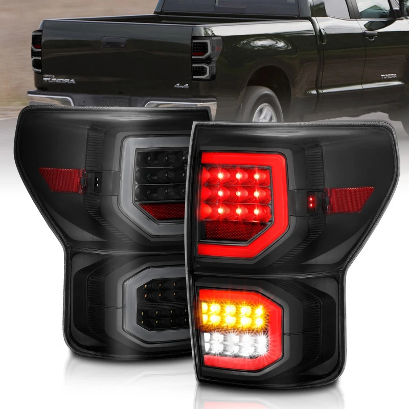 ANZO 2007-2013 Toyota Tundra LED-Rückleuchten Plank Style Schwarz mit Rauchglas
