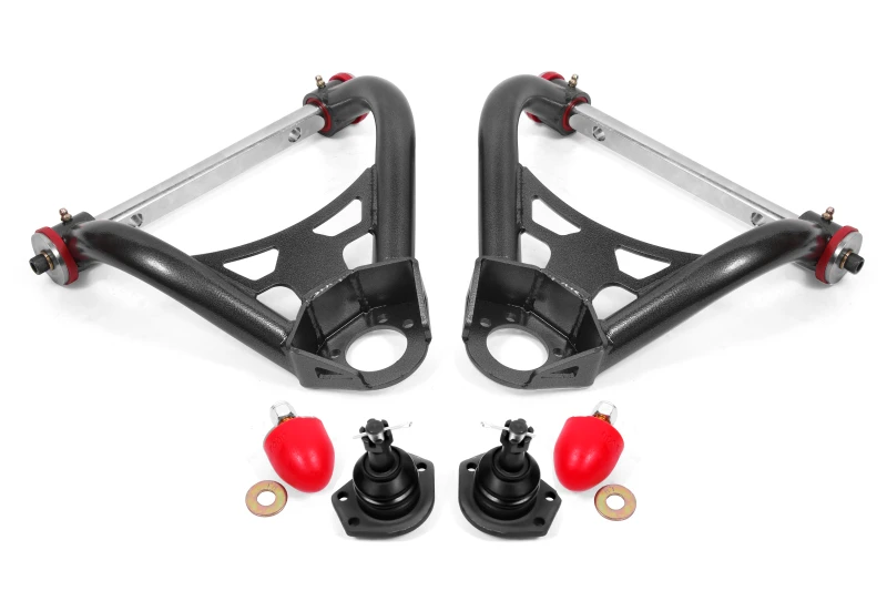 BMR 64-72 A-Body Obere nicht einstellbare A-Arme mit Serien-Spindeln (Polyurethan) - Schwarz Hammertone