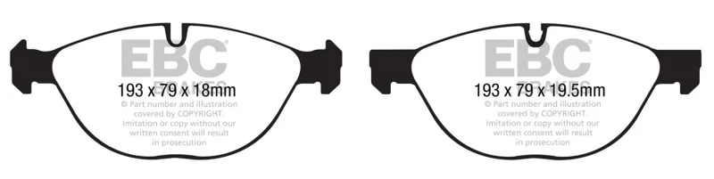 EBC 10-14 BMW X5 4.4 Twin Turbo (50) Yellowstuff Front Brake Pads