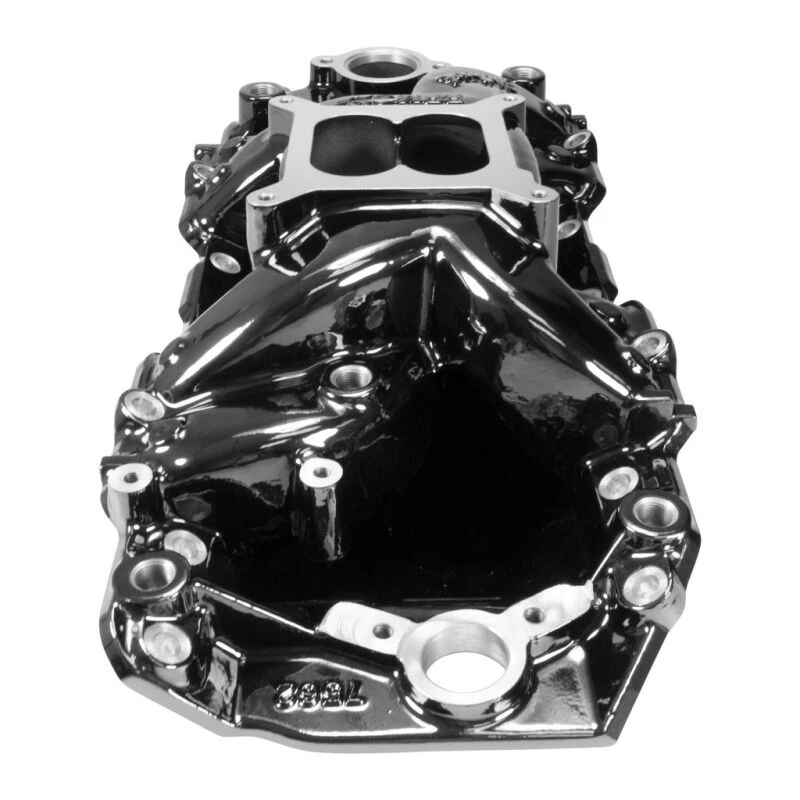 Edelbrock B/B Chev Rechteckige Port RPM Air-Gap Ansaugkrümmer - Black Plasma Finish