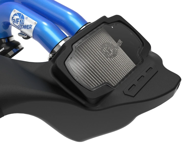 aFe 21-22 Ford F-150 Raptor V6-3.5L(tt) Momentum XP Kaltluft-Ansaugsystem Blau mit Pro Dry S Filter