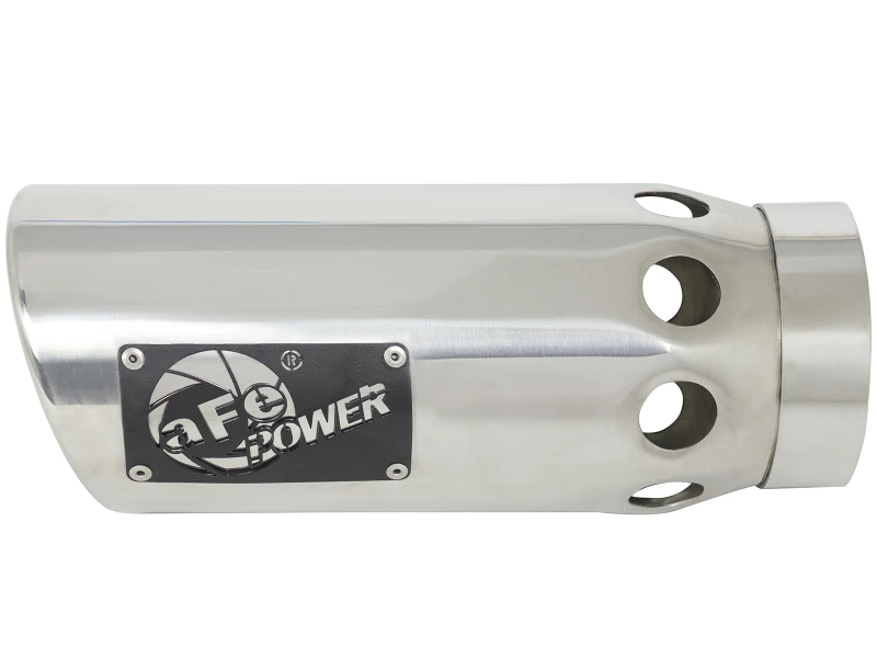 aFe Power Intercooled Spitze aus Edelstahl - Poliert 4 Zoll Einlass x 5 Zoll Auslass x 12 Zoll Länge Klemm