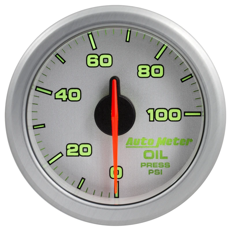 Autometer Airdrive 2-1/6in Öl-Druckanzeige 0-100 PSI - Silber