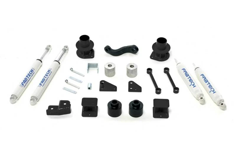 Fabtech 07-18 Jeep JK 4WD 3 Zoll Basic-System mit Perf.-Stoßdämpfern