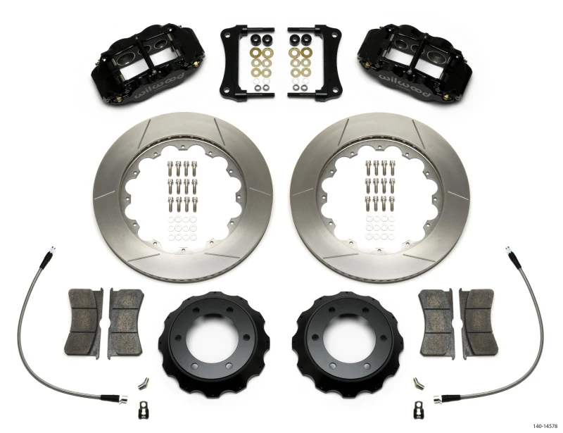 Wilwood Narrow Superlite 6R Vorderes Kit 14-Zoll-Schlitsscheibenbremse mit Leitungen 05-15 Toyota Tacoma