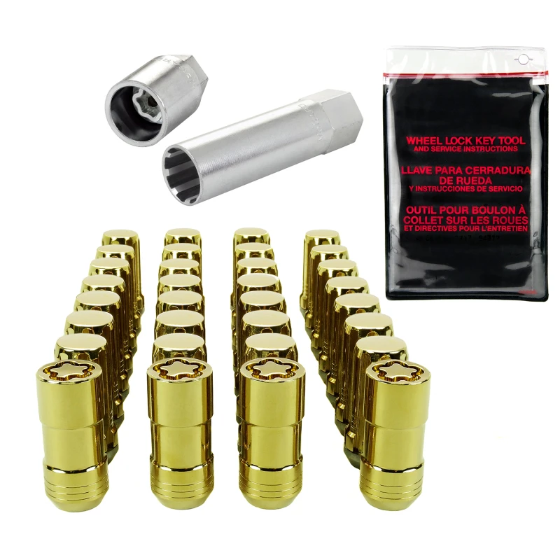 McGard SplineDrive Tuner 8-Lug-Installationskit mit Sperren und Werkzeug (Kegel) M14X1,5 / 1 Zoll Hex - Gold