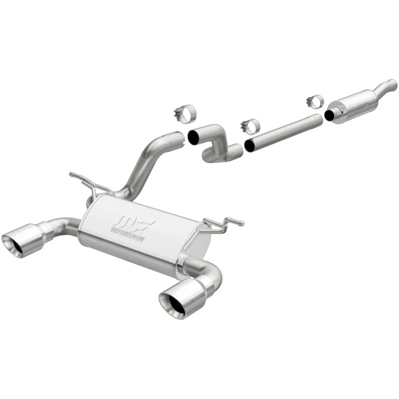 MagnaFlow 2018 Jeep Wrangler L4-2.0L 3in 409SS Kat-Back-Auspuffanlage mit Dual-Split-Rear-Exit