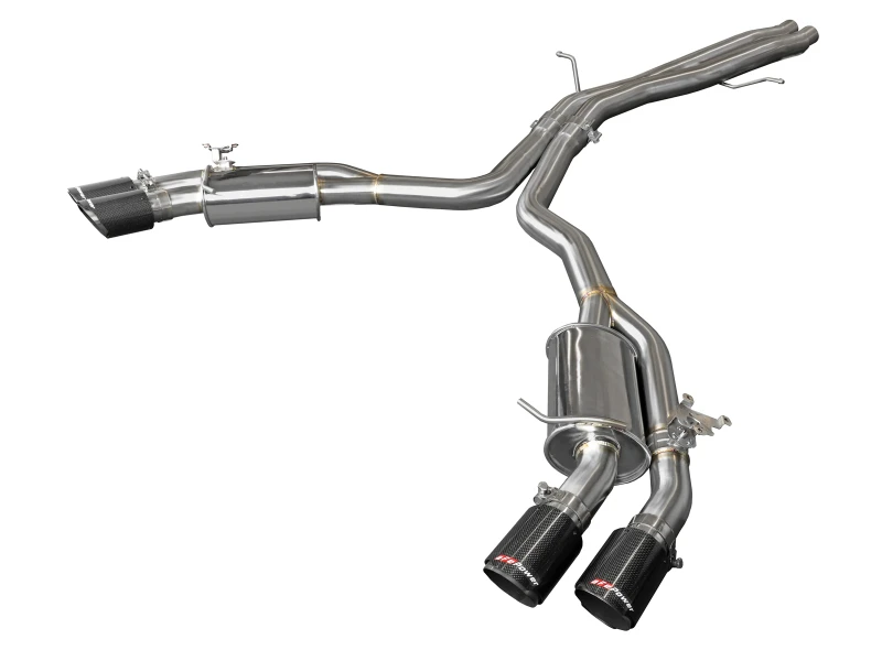 aFe 18-20 Audi RS5 Coupe MACH Force-Xp 3in auf 2,5in 304 SS Axle-Back Abgasanlage-Quad Carbon-Tipps