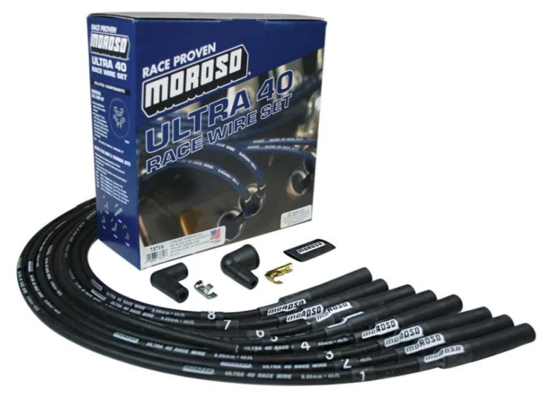 Moroso Chevrolet Big Block Zündkabelsatz - Ultra 40 - Unsleeved - Non-HEI - Over Valve - Black