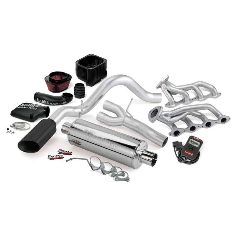 Banks Power 02-06 Chevy 4.8-5.3L 1500-SCSB PowerPack-System - SS-Einzelabgasanlage mit schwarzer Spitze