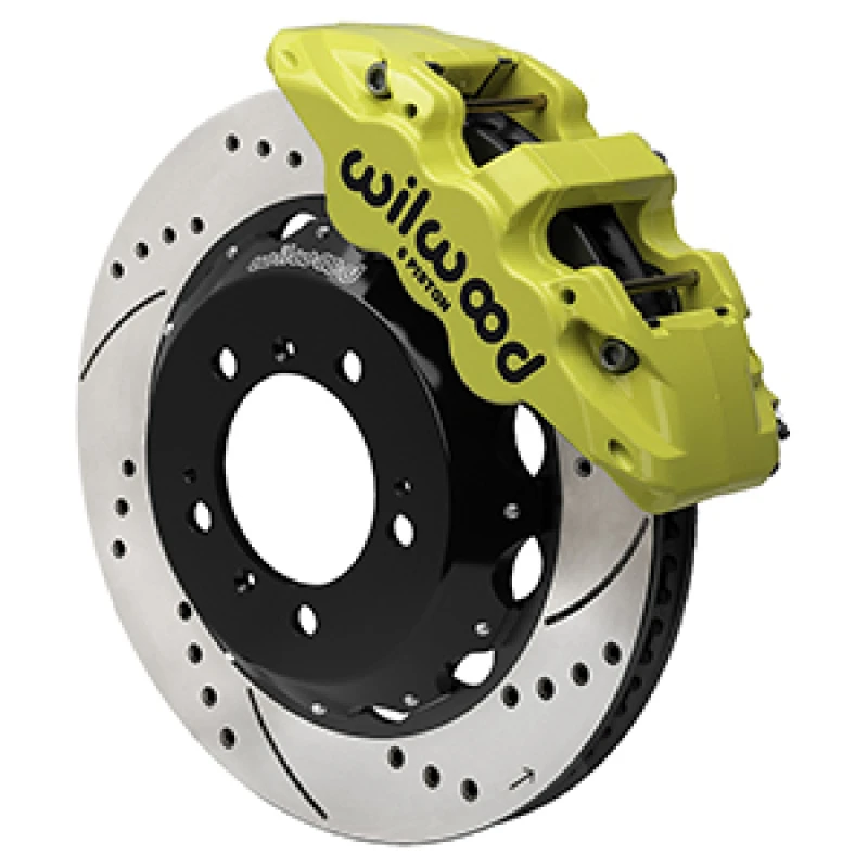 Wilwood 99-12 Porsche 911 (996/997) Aero6 Vordere Bremse Kit Drill/Slot 14,00 Zoll Rotor W/Lines - Gelb