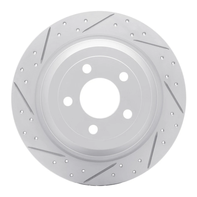 DFC 15-23 Ford Mustang Rear Left Drilled & Slotted Geoperformance Rotor
