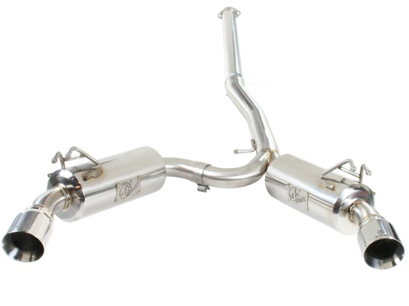 aFe Takeda Auspuff 304SS Dual Cat-Back mit polierten Endrohren für 08-13 Mitsubishi Lancer Evo X L4 2.0L Turbo