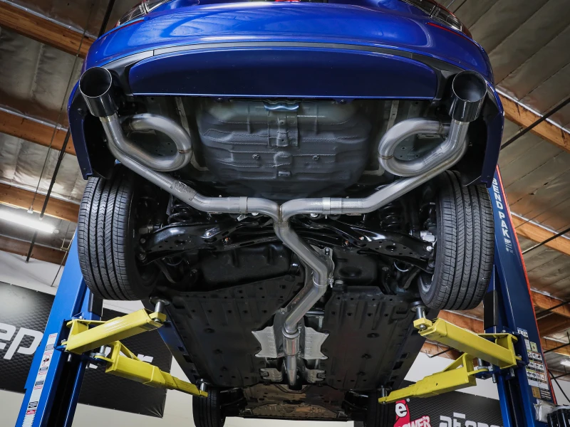 aFe 22-23 Honda Civic Si L4 1,5L (t) Takeda 2,5-Zoll- bis 3-Zoll-304-Edelstahl-Kat-Back-Auspuffanlage mit schwarzen Endrohren