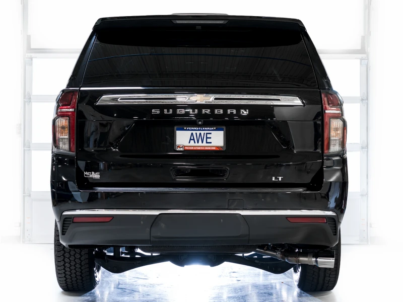 AWE Tuning 2021+ GMC Tahoe/Yukon 5.3L 0FG Side Exit Catback Exhaust - Chrome Silver Tips