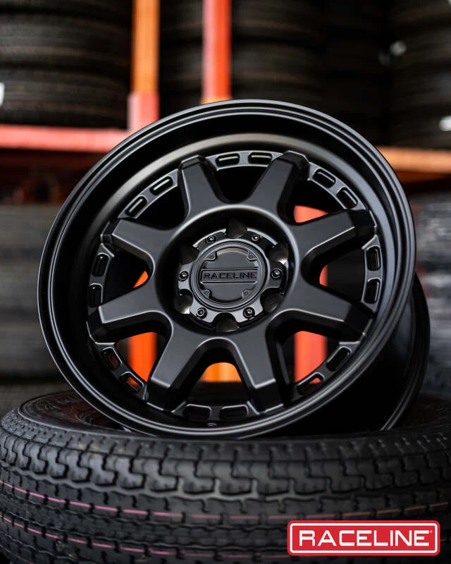 Raceline 947B Scout 16x8in / 8x165.1 BP / 0mm Offset / 125.2mm Bore - Satin Black Wheel