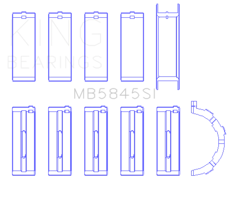 King Engine Bearings Ford Mod Motor 6.2L V8 (Size 0.25) Main Bearing Set