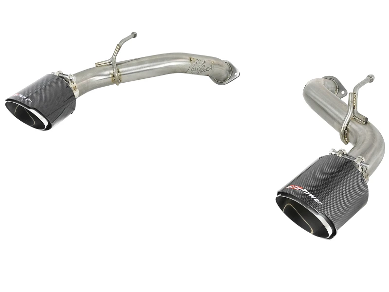 aFe POWER Takeda 2,5 Zoll 304 SS Axle-Back Auspuff mit Carbon-Faser-Spitzen 17-19 Infiniti Q60 V6-3,0L (tt)