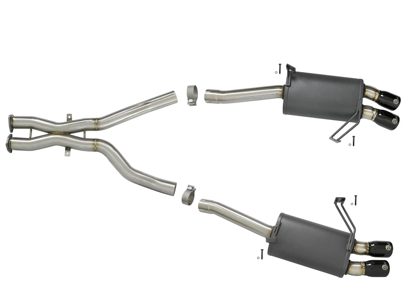 aFe MACH Force-Xp 2-1/2in 304 SS Kat-Back Auspuffanlage mit schwarzen Endrohren 05-08 BMW Z4 M Coupe (E86) L6 3.2L