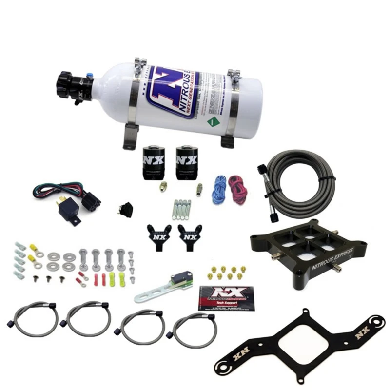 Nitrous Express 4150 Billet Crossbar Stage 6 Nitrous Kit (50-300PS) mit 5lb Flasche