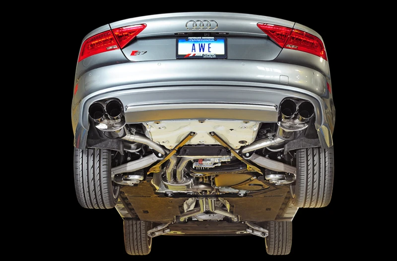 AWE Tuning Audi C7 / C7.5 S7 4.0T Touring Edition Auspuff - Diamantschwarze Endrohre