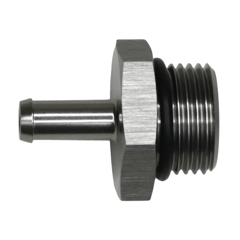 DeatschWerks 10AN ORB Male to 5/16in Male Barb Fitting - Anodized DW Titanium