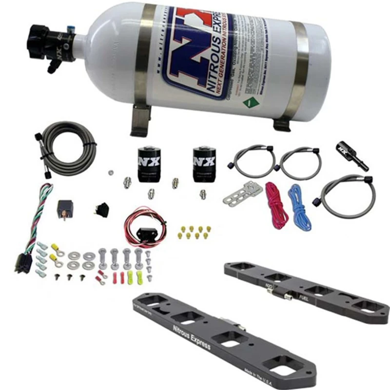 nitrous-express_20958-10-6794321c9c511 Nitrous Express Dodge/Ram 5.7L/6.1L/6.4L Hemi Direkt-Port-Plattensystem mit 10lb-Flasche