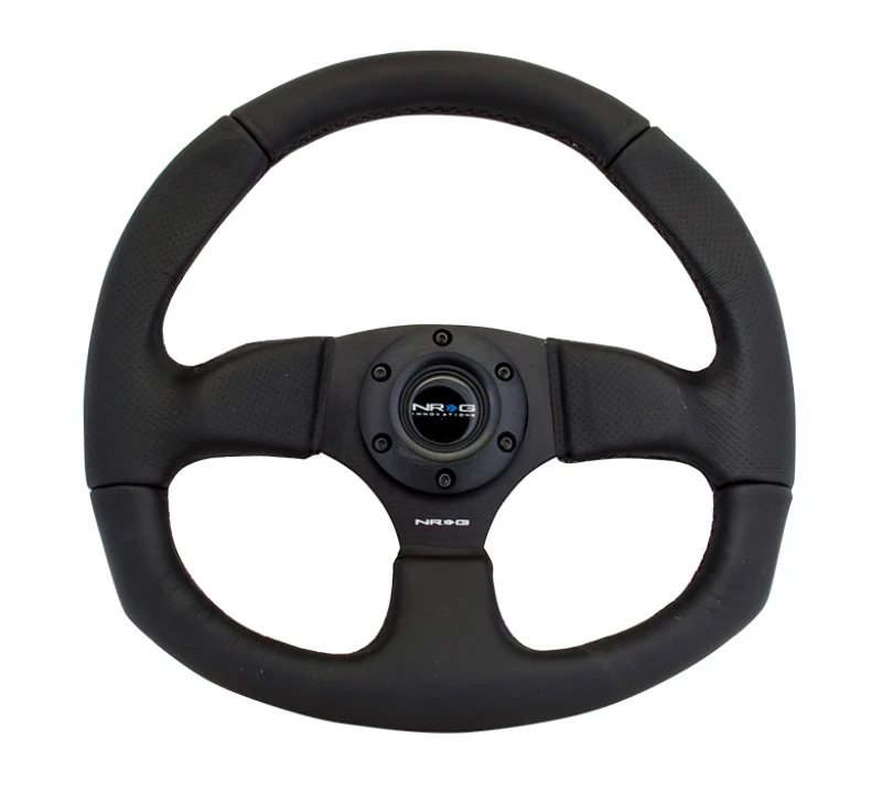 NRG Reinforced Steering Wheel (320mm Horizontal / 330mm Vertical) Leather w/ Black Stitching