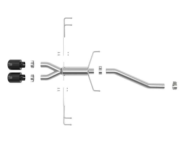 aFe Takeda 2.5in 304SS Axle-Back Exhaust System 17-19 Honda Civic Type R L4-2.0L (t) - Black Tip