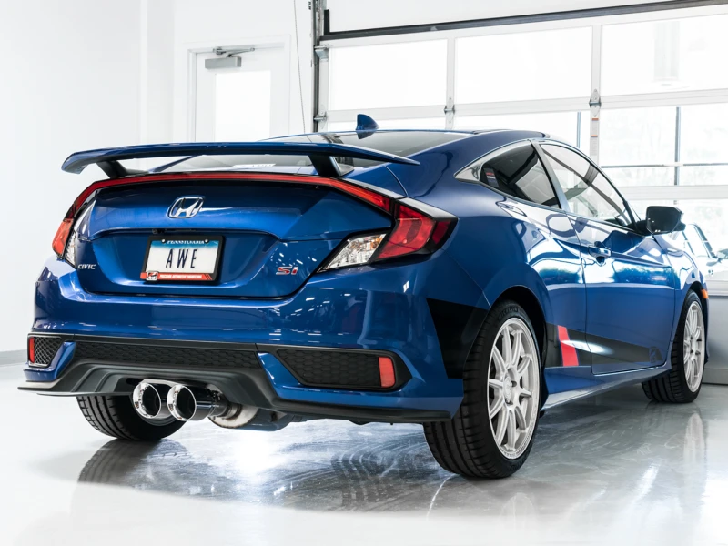 AWE Tuning 2016+ Honda Civic Si Touring Edition Auspuff mit Frontrohr und Dual Chrome Silber Endrohren